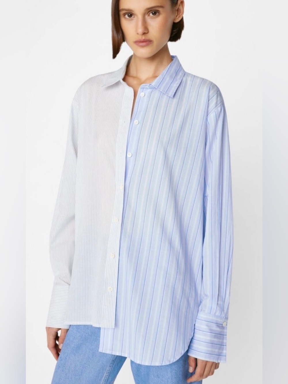 FRAME Le Mix Oversized Cotton Shirt - Picture 7 of 15